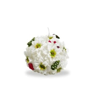 Candela sfera bianca natalizia