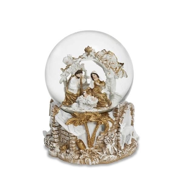 Boule de neige natività oro con albero - immagine 2